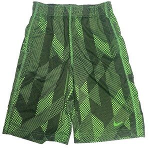 Nike Boy’s Green Geometric Dri-Fit Shorts Medium